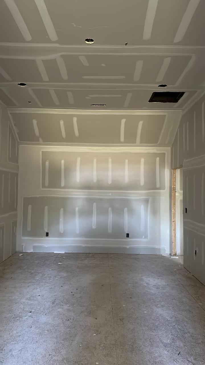 Large room drywall installation
